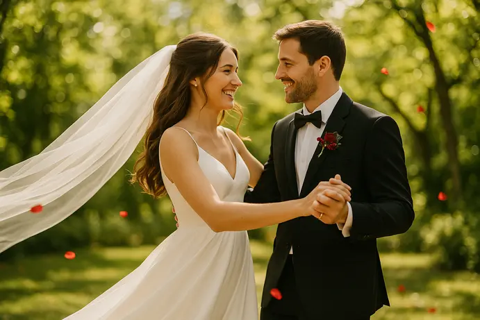 חופה מרהיבה באור יום טבעי בחתונת שישי צהריים