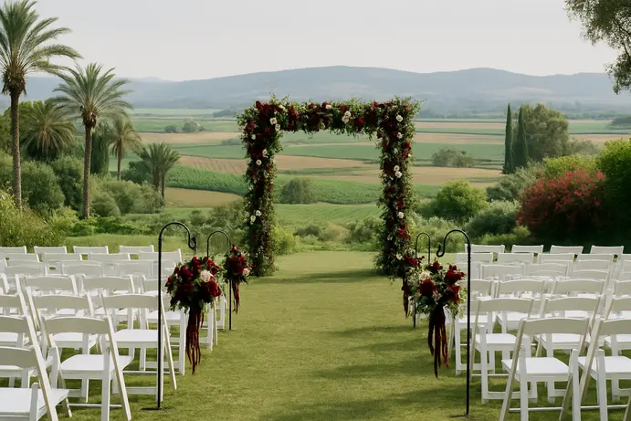 זוג צעיר מאושר בגן אירועים בעמק חפר