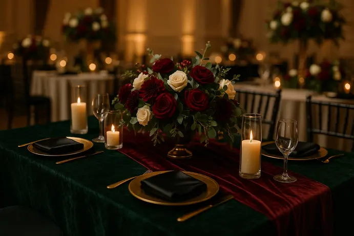 טקסטורות וחומרים יוקרתיים וולווט ובדים עשירים