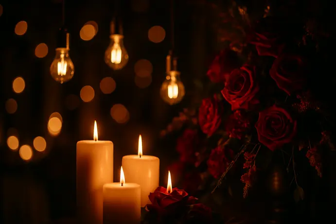 תאורה מעוצבת בחתונה קלאסית ליצירת אווירה רומנטית