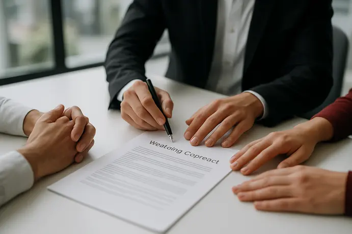 סקירת חוזה מול אולם אירועים