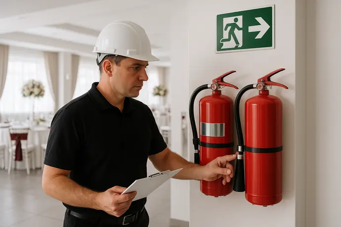 בדיקת בטיחות באולם אירועים