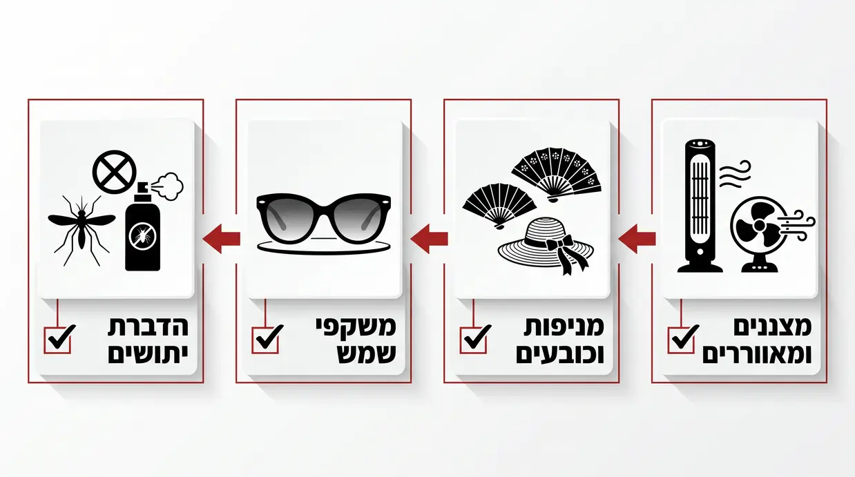 אינפוגרפיקה של פתרונות קירור לאירועי צהריים