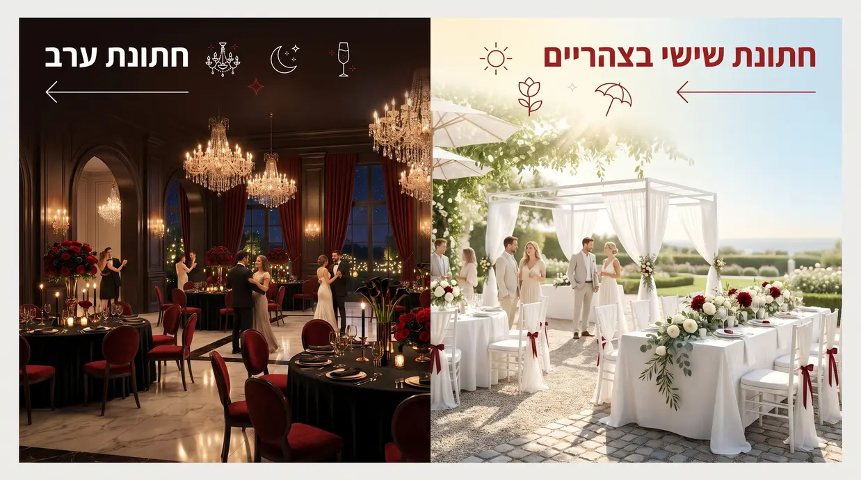 השוואה בין חתונת שישי בצהריים לחתונת ערב