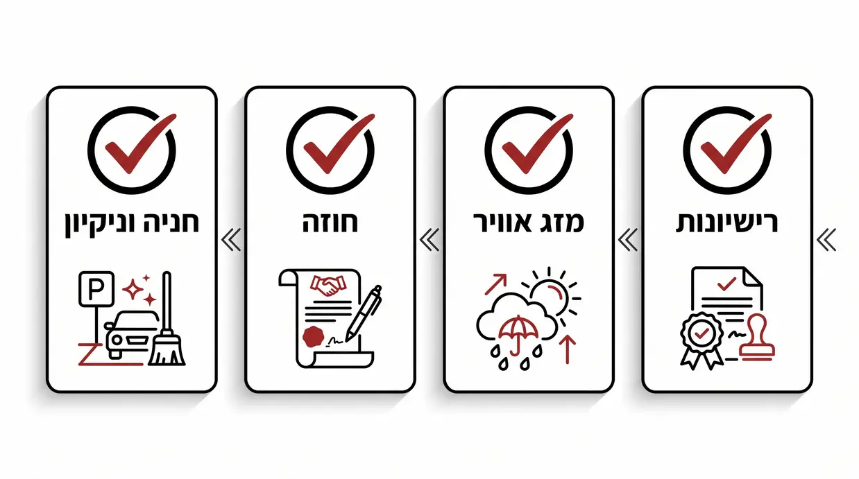 אינפוגרפיקה של צ'ק-ליסט לסיור בגן אירועים